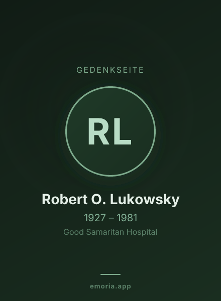 Gedenkportrait von Robert O. Lukowsky