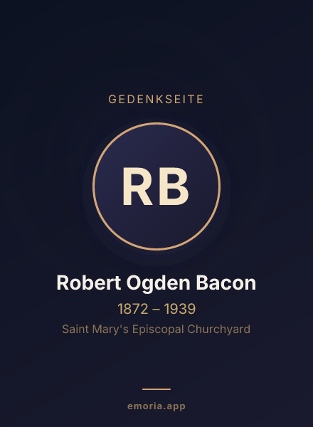 Gedenkportrait von Robert Ogden Bacon