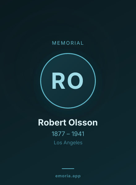 Memorial portrait of Robert Olsson
