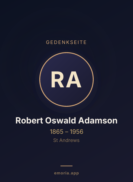 Gedenkportrait von Robert Oswald Adamson
