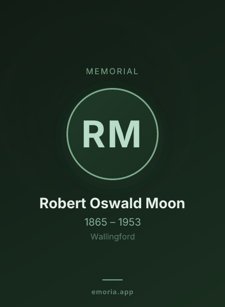 Memorial portrait of Robert Oswald Moon