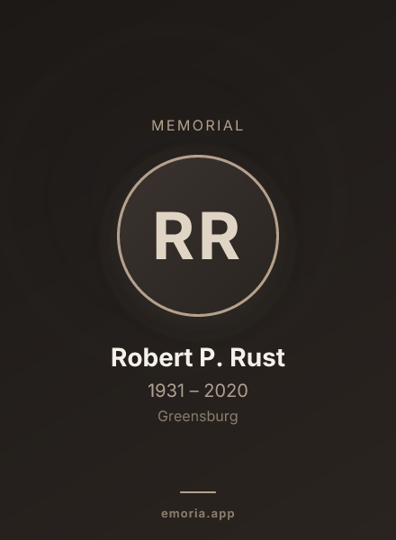 Memorial portrait of Robert P. Rust