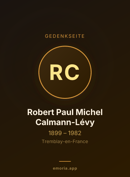 Gedenkportrait von Robert Paul Michel Calmann-Lévy