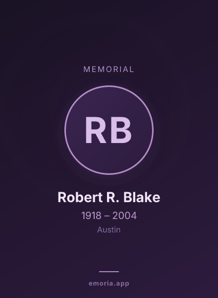 Memorial portrait of Robert R. Blake
