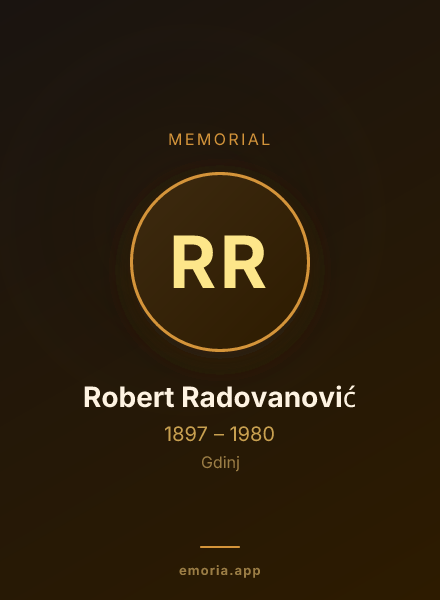 Memorial portrait of Robert Radovanović