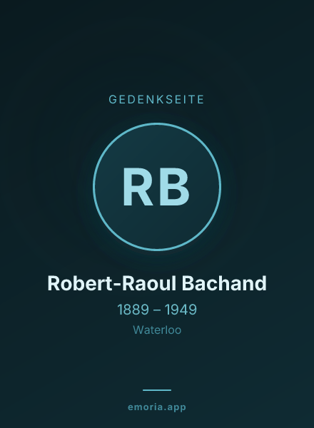 Gedenkportrait von Robert-Raoul Bachand
