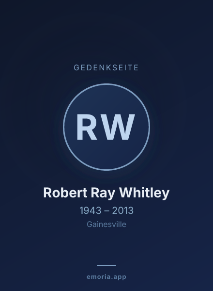 Gedenkportrait von Robert Ray Whitley