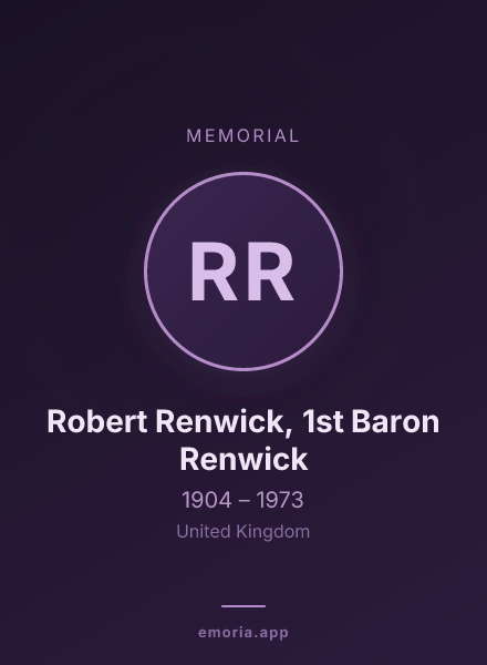 Memorial portrait of Robert Renwick, 1st Baron Renwick