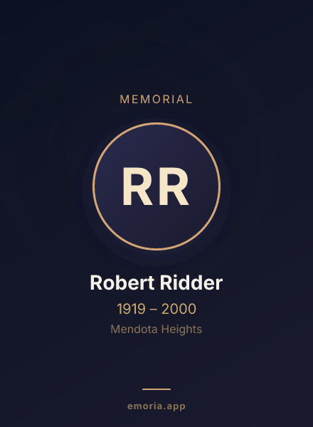 Memorial portrait of Robert Ridder