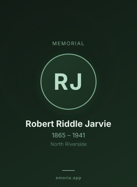 Memorial portrait of Robert Riddle Jarvie