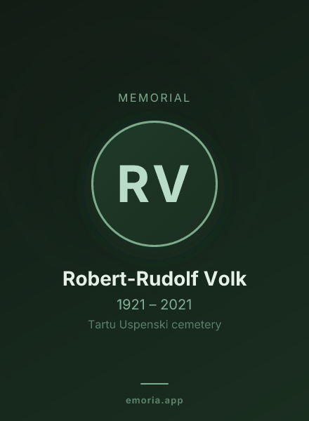 Memorial portrait of Robert-Rudolf Volk