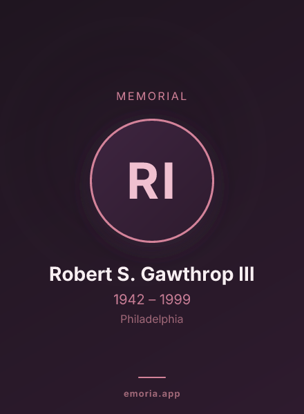Memorial portrait of Robert S. Gawthrop III