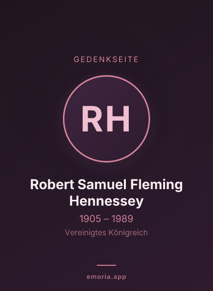Gedenkportrait von Robert Samuel Fleming Hennessey