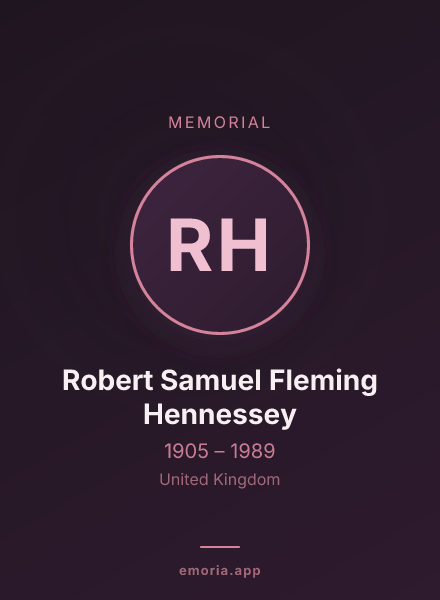 Memorial portrait of Robert Samuel Fleming Hennessey