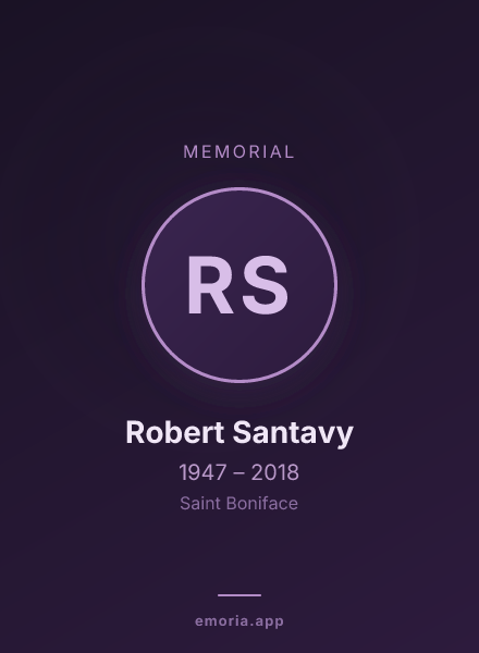Memorial portrait of Robert Santavy