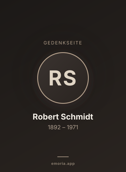 Gedenkportrait von Robert Schmidt