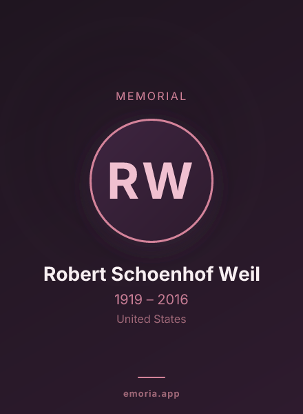 Memorial portrait of Robert Schoenhof Weil