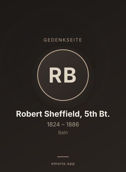Gedenkportrait von Robert Sheffield, 5th Bt.