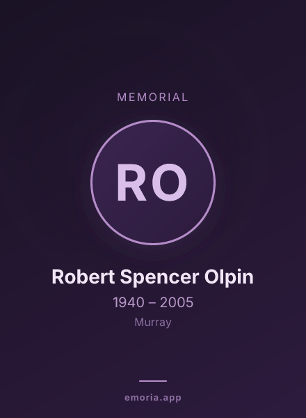 Memorial portrait of Robert Spencer Olpin