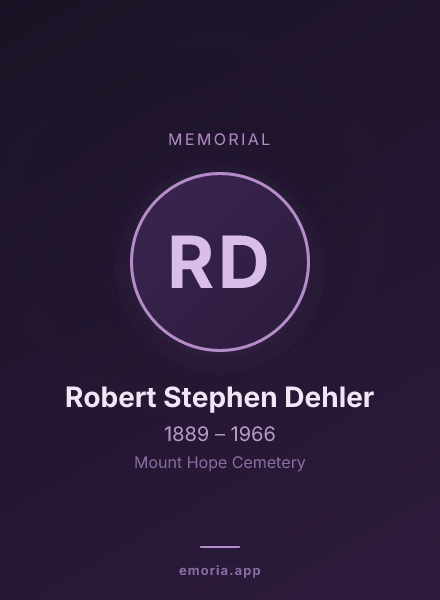 Memorial portrait of Robert Stephen Dehler