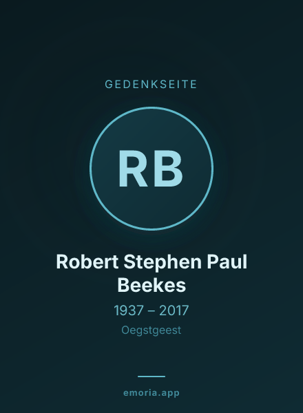 Gedenkportrait von Robert Stephen Paul Beekes