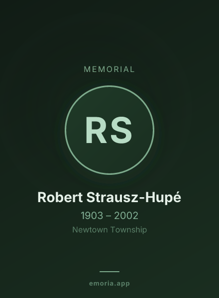 Memorial portrait of Robert Strausz-Hupé