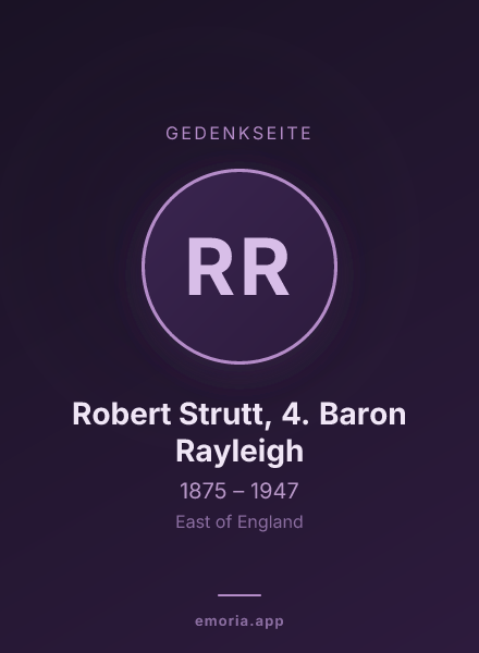 Gedenkportrait von Robert Strutt, 4. Baron Rayleigh