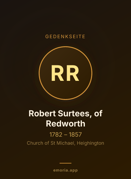 Gedenkportrait von Robert Surtees, of Redworth