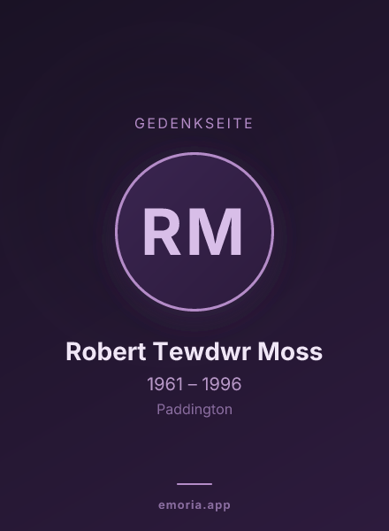 Gedenkportrait von Robert Tewdwr Moss