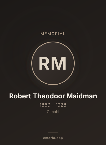 Memorial portrait of Robert Theodoor Maidman