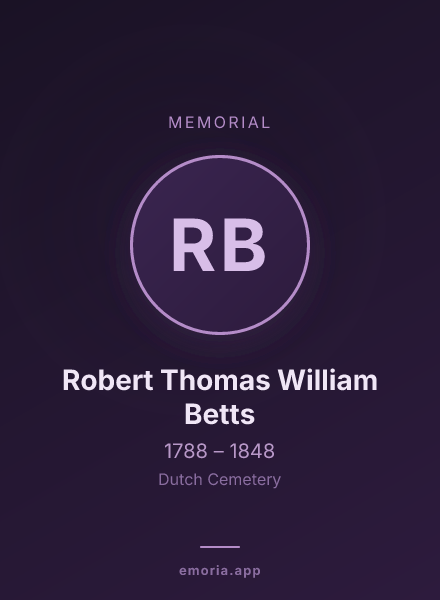 Memorial portrait of Robert Thomas William Betts