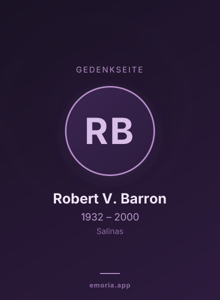Gedenkportrait von Robert V. Barron