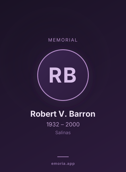 Memorial portrait of Robert V. Barron