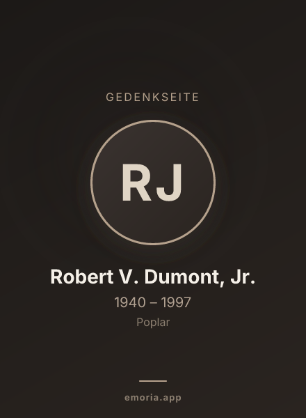 Gedenkportrait von Robert V. Dumont, Jr.