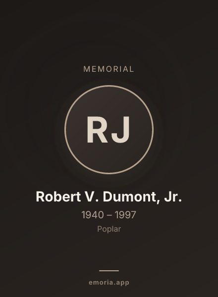 Memorial portrait of Robert V. Dumont, Jr.