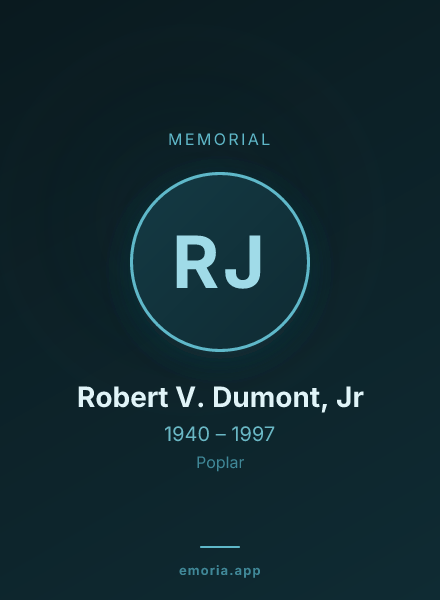 Memorial portrait of Robert V. Dumont, Jr