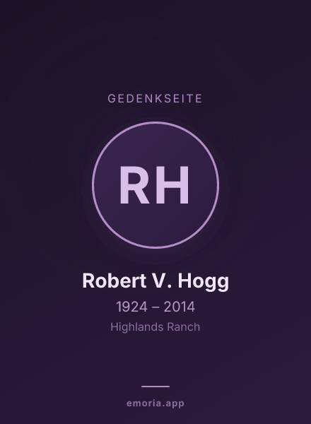 Gedenkportrait von Robert V. Hogg