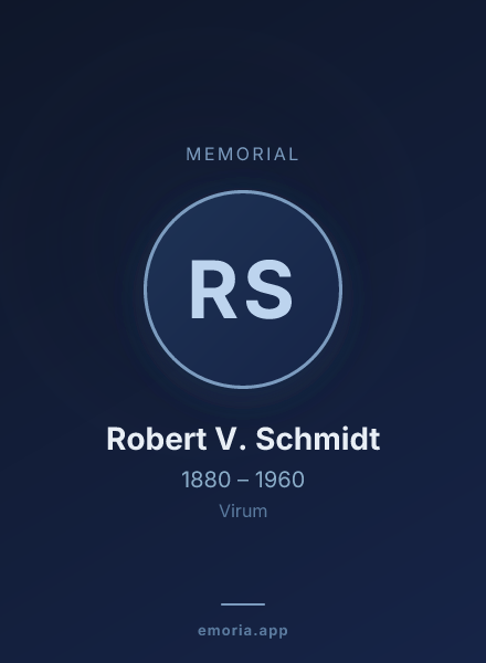 Memorial portrait of Robert V. Schmidt
