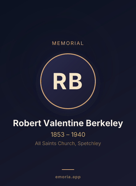 Memorial portrait of Robert Valentine Berkeley