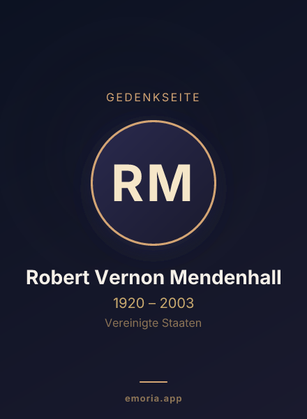 Gedenkportrait von Robert Vernon Mendenhall