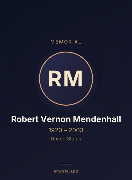 Memorial portrait of Robert Vernon Mendenhall