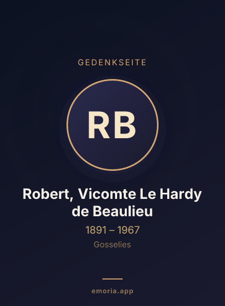 Gedenkportrait von Robert, Vicomte Le Hardy de Beaulieu