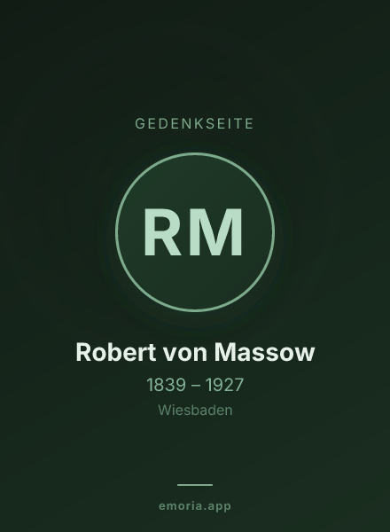 Gedenkportrait von Robert von Massow