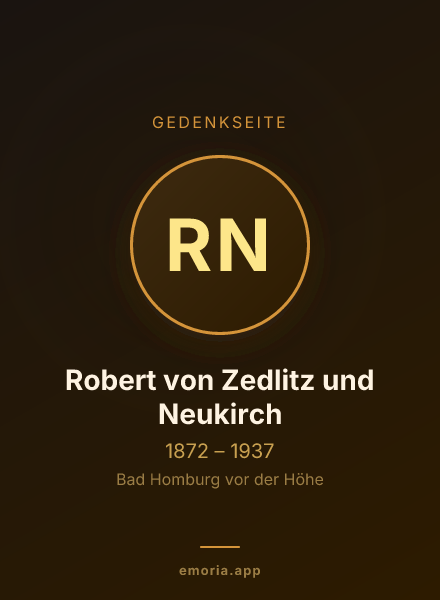 Gedenkportrait von Robert von Zedlitz und Neukirch
