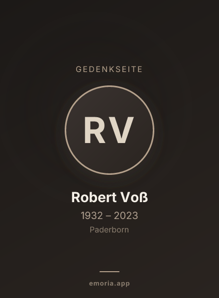 Gedenkportrait von Robert Voß