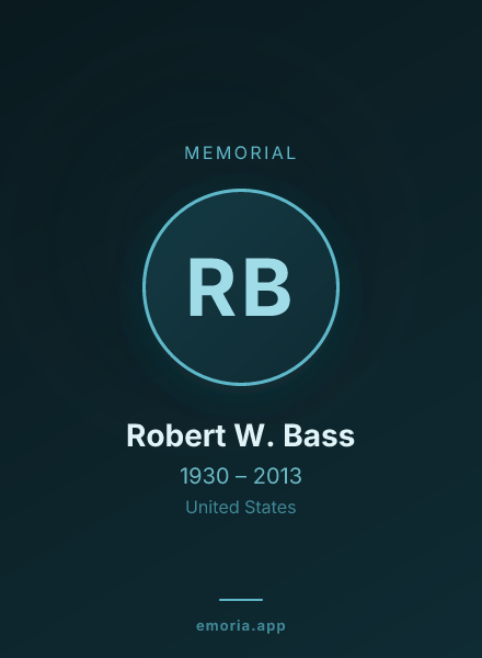 Memorial portrait of Robert W. Bass
