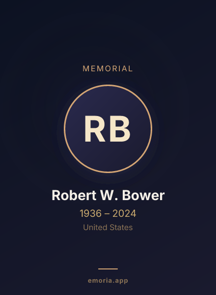 Memorial portrait of Robert W. Bower