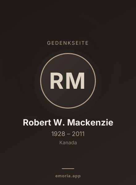 Gedenkportrait von Robert W. Mackenzie