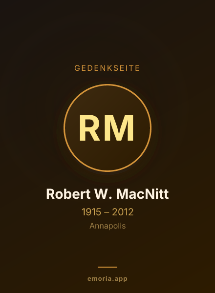 Gedenkportrait von Robert W. MacNitt