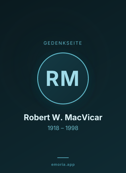 Gedenkportrait von Robert W. MacVicar